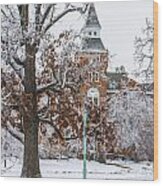 Michigan State University During Ice Storm Wood Print