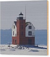 Michigan's Round Island Lighthouse Wood Print