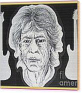 Mick Jagger The Rolling Stone Wood Print