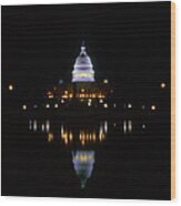 Midnight Capitol Wood Print