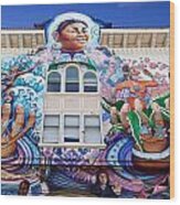 Mission District Women's Building In San Francisco Wood Print