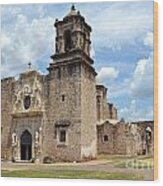 Mission San Jose Front Entrance In San Antonio Missions National Historical Park Wood Print