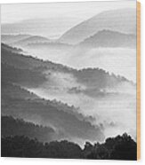 Misty Mountains Wood Print