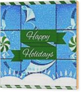 Mod Cards - Happy Holidays Iv Wood Print
