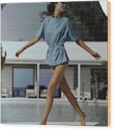 Model At The Lyford Cay Club In New Providence Wood Print