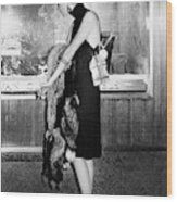 Model Wearing A Donald Brooks Boutique Dress Wood Print