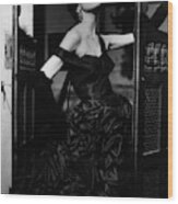Model Wearing A Pertegaz Dress Wood Print