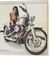 Models And Motorcycles_c Wood Print