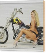 Models And Motorcycles_l Wood Print