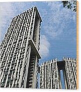 Modern Residential Building The Pinnacle At Duxton Towers Singapore Wood Print