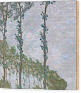 Monet Poplars, 1891 Wood Print