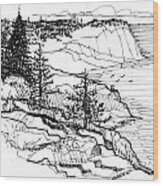 Monhegan Cliffs 1987 Wood Print