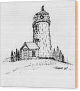 Monhegan Lighthouse 1987 Wood Print
