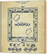 Monopoly Patent From 1935 - Vintage Wood Print