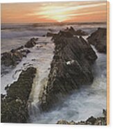 Montana De Oro Sunset 1 Wood Print