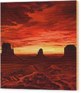 Monument Valley Sunset Wood Print