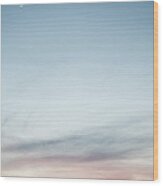 Moon Rising Over Colorful Sky Wood Print
