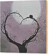 Moonlight Romance Wood Print