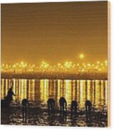 Morning Dip At The Kumbhla Mela - Allahabad India Wood Print