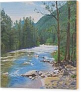 Morning On The Poudre River Wood Print