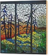 Mosaic Stained Glass - Dusk Wood Print