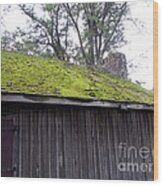 Moss Covered Roof Wood Print