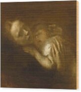 Mother And Child Sleeping Wood Print