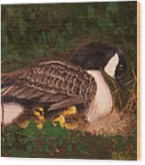 Mother Goose Wood Print