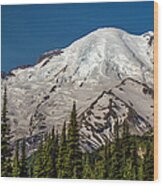 Mount Rainier Glaciers Wood Print