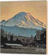 Mount Rainier Wood Print