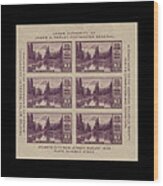 Mount Rainier Postage Stamp Wood Print