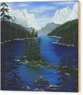 Mountain Lake Canada Wood Print