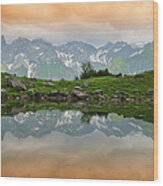 Mountain Lake Wood Print