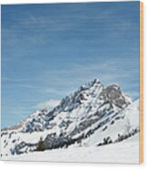 Mountain Peak In The Swiss Alps Wood Print