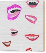 Mouths Laughing Wood Print