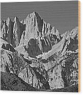 Mt. Whitney In Black And White Wood Print