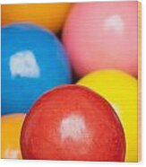 Multi-colored Gumballs Wood Print