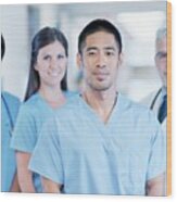 Multiracial Medical Team Wood Print