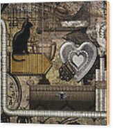 My Steampunk Heart Wood Print