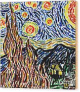 Vincent Van Goghs Starry Night Wood Print