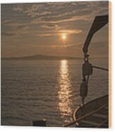 Sunset On Bar Harbor Wood Print