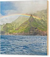 Na Pali Coast Rainbow Wood Print