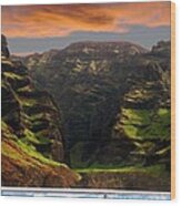 Napali Coast Sail Wood Print