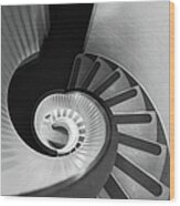 Narrow Circular Staircase Abstract Wood Print
