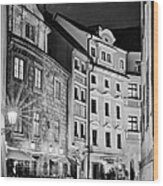 Narrow Street At Night / Prague Wood Print