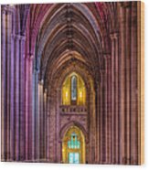 National Cathedral Aisle Wood Print