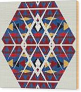 Navajo Navy Pattern Art Wood Print