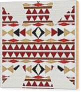 Navajo White Pattern Art Wood Print