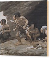 Neanderthal Caveman Wood Print