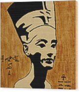 Nefertiti Egyptian Queen Original Coffee Painting Wood Print